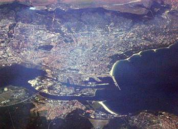 vista aérea de Varna sobre el Mar Negro